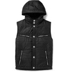 Balmain - Padded Quilted Shell Hooded Gilet - Men - Black