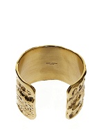 Saint Laurent Arty Textured Cuff Bracelet In Metal