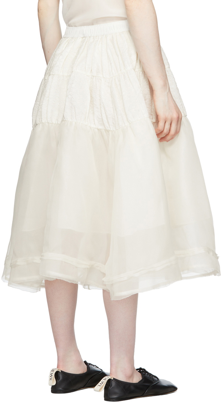 Renli Su White Mulberry Silk Ballet Skirt