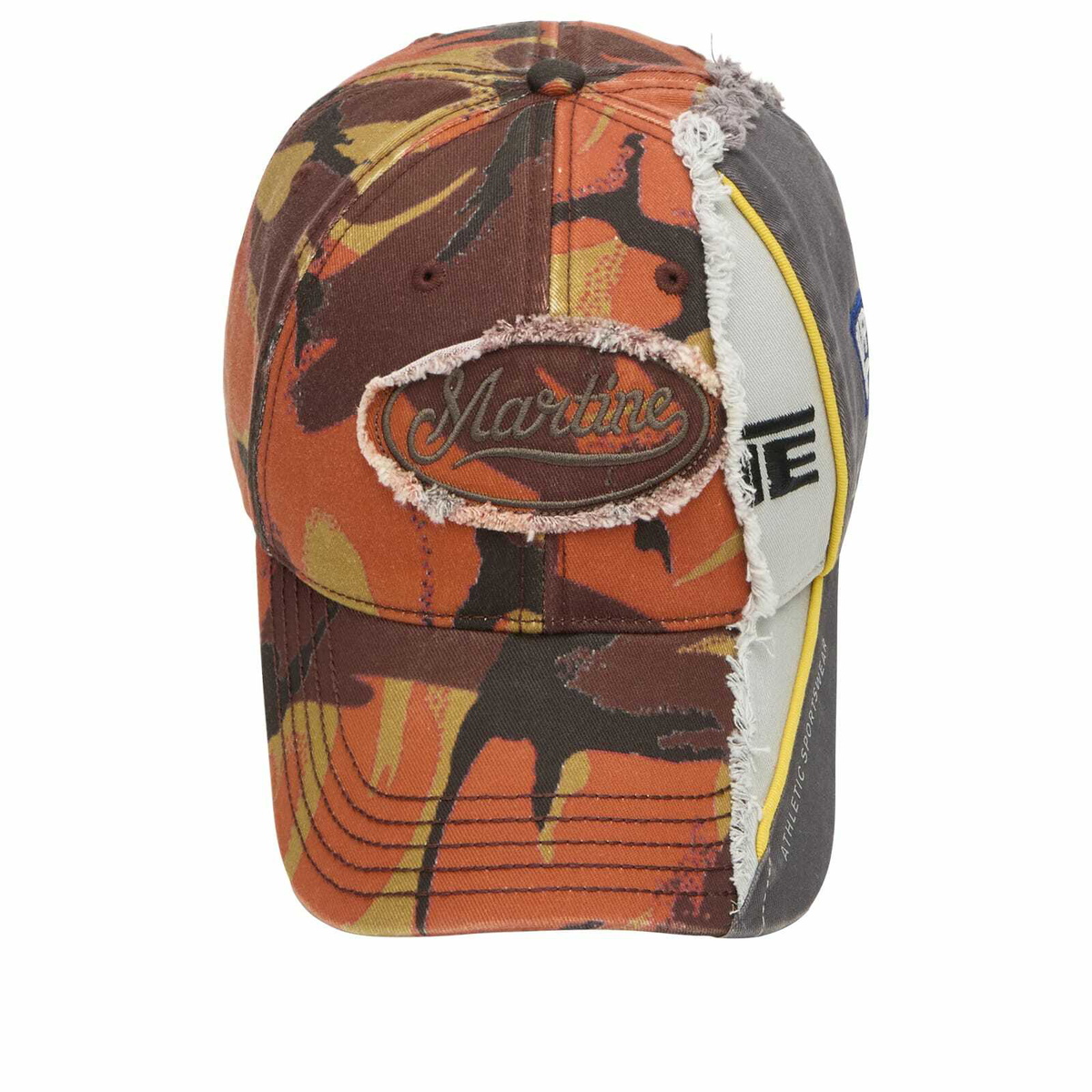Martine Rose Women's Collage Cap in Orange Camo 