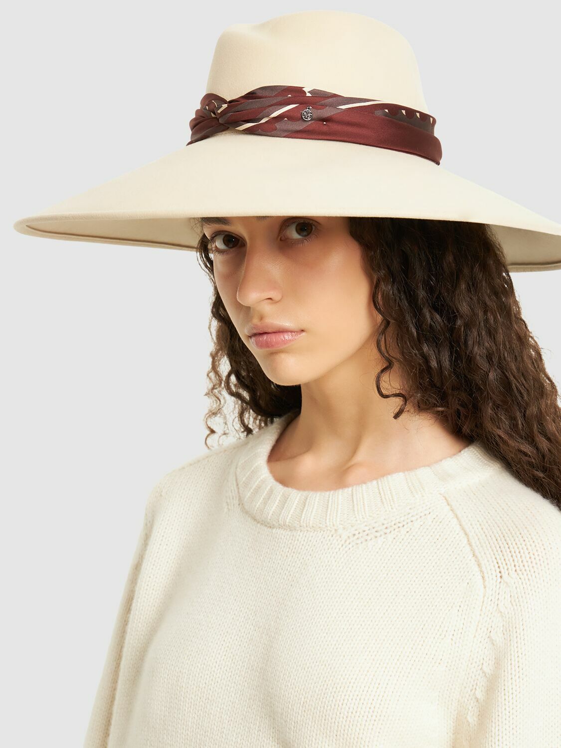 ハット Maison Michel 'Virginie' hat Virginie, camel felt fedora hat, waterproof - Maison Michel