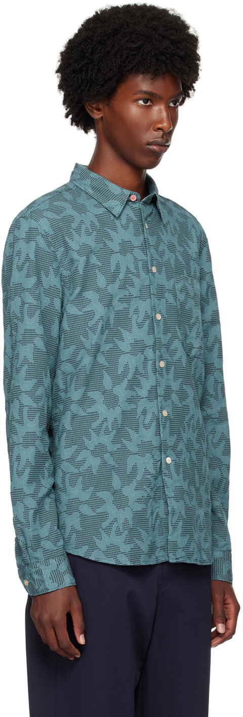 PS by Paul Smith Blue Patterned Shirt