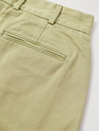 Beams Plus - Wide-Leg Distressed Cotton-Gabardine Bermuda Shorts - Green