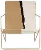 ferm LIVING Off-White & Brown Desert Lounge Chair