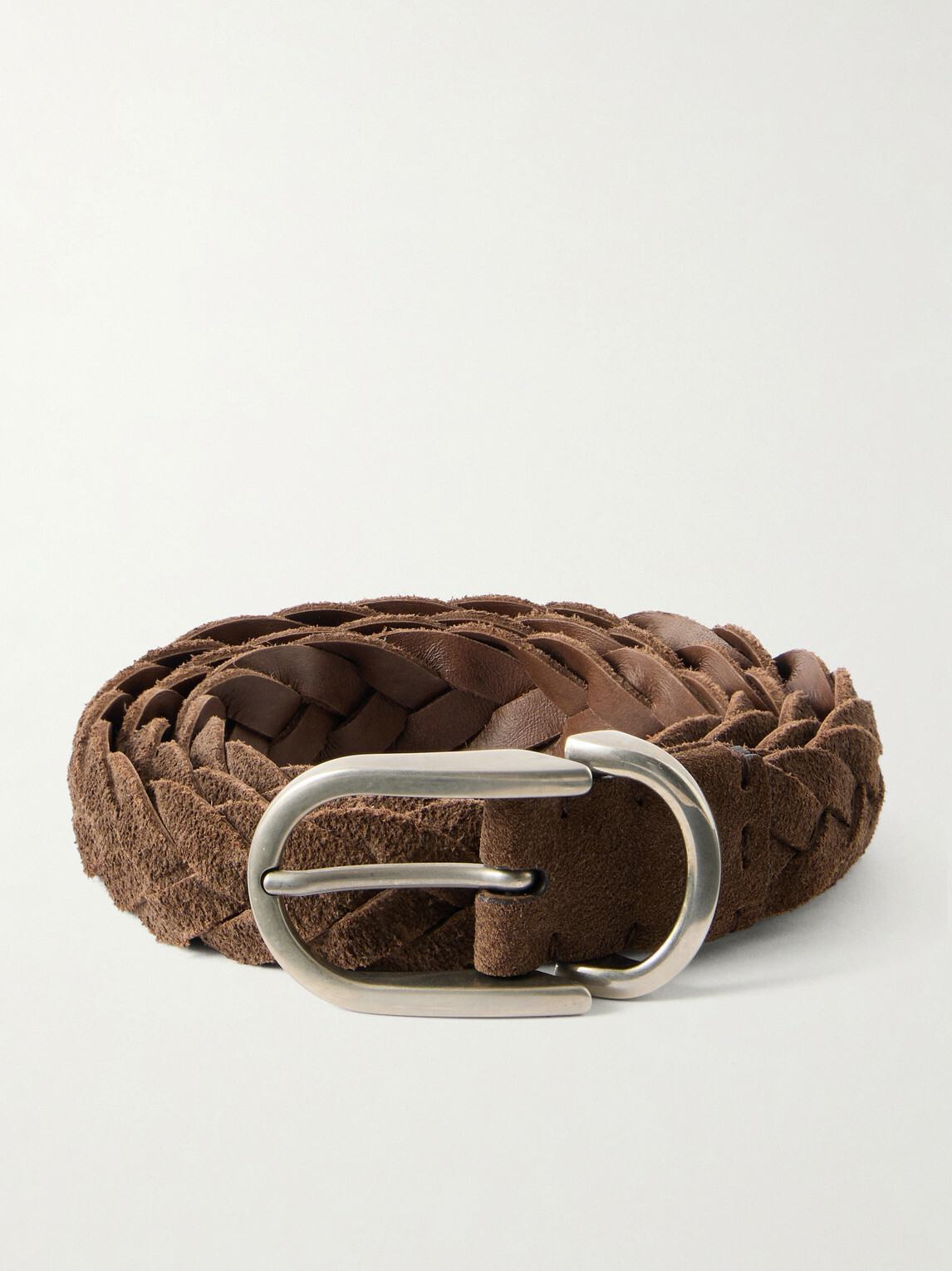 Brunello Cucinelli - 3cm Woven Suede Belt - Brown