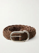 Brunello Cucinelli - 3cm Woven Suede Belt - Brown