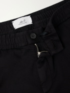 Mr P. - Tapered Cotton-Blend Jersey Drawstring Sweatpants - Black