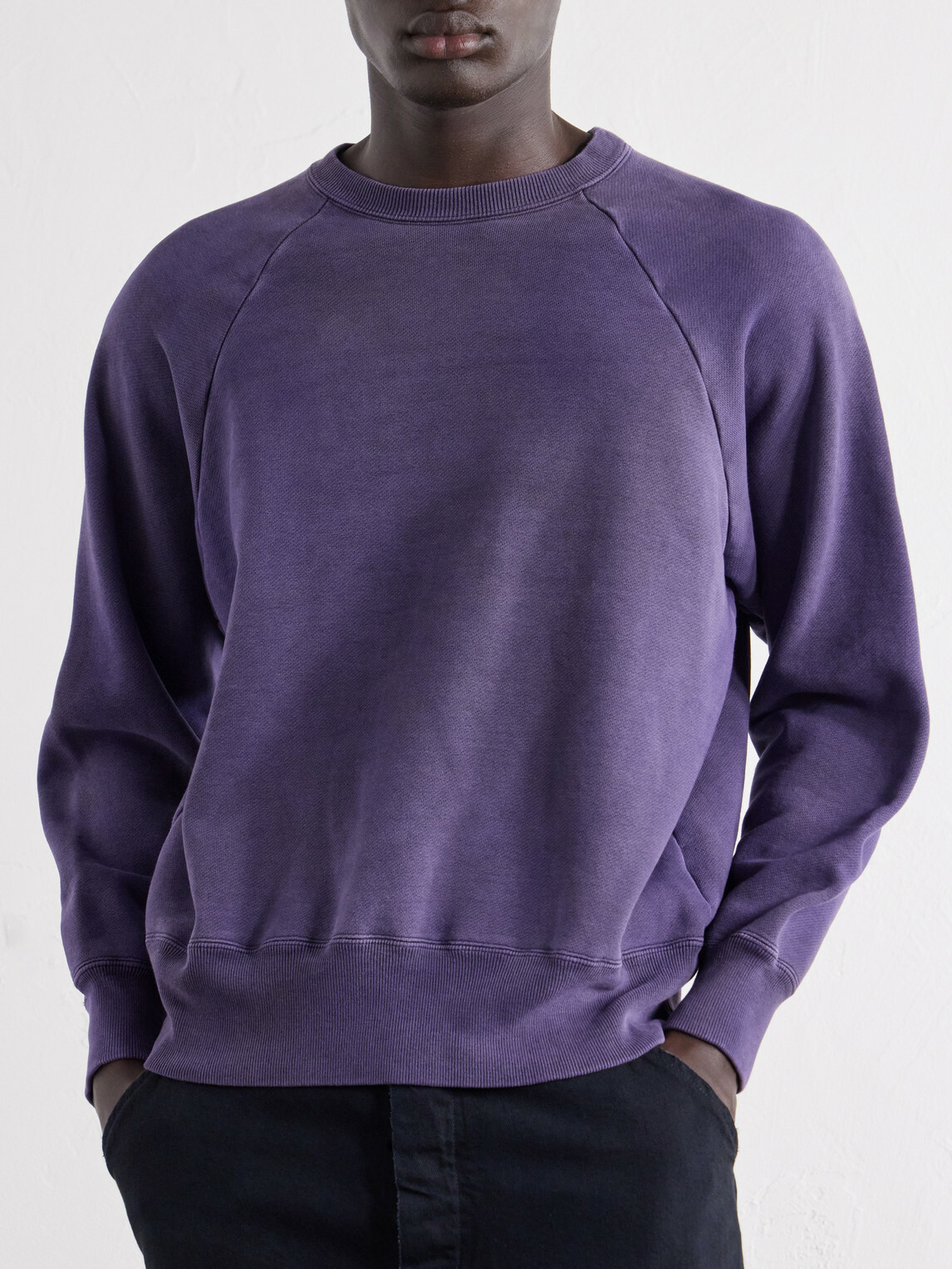 A.PRESSE - Cotton-Jersey Sweatshirt - Purple