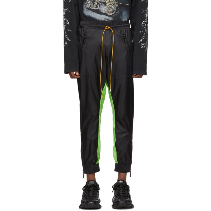 Photo: Rhude Black and Green Flight Suit Track Pants