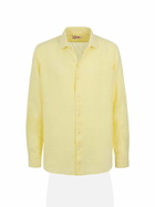 MC2 Saint Barth Man Pale Yellow Linen Shirt Pamplona