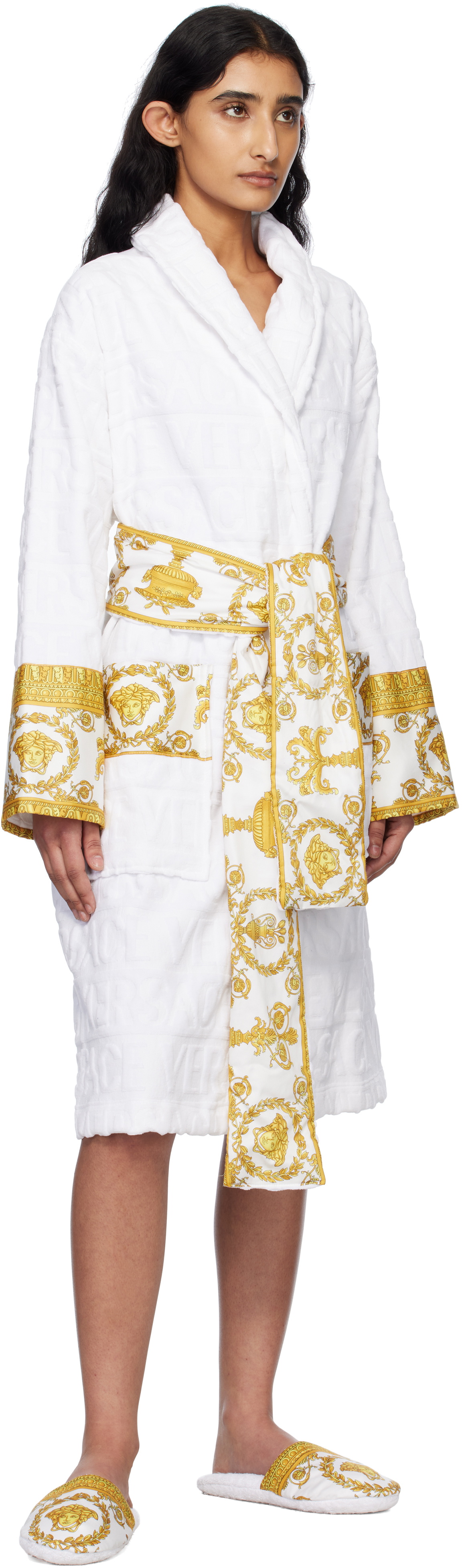 Versace Underwear White 'I Heart Baroque' Bathrobe