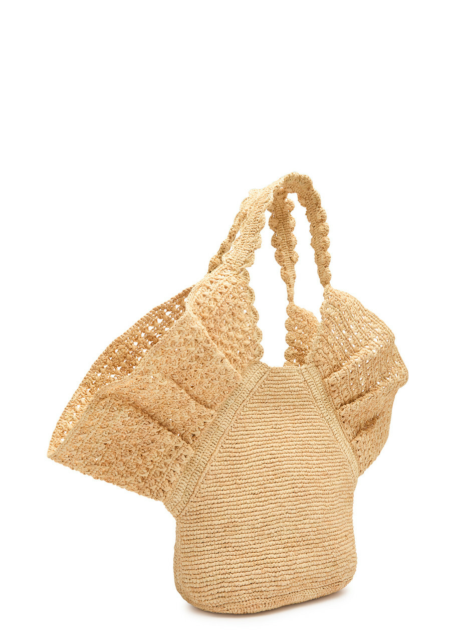 Zimmermann Ruffled Raffia Tote - Natural - One Size