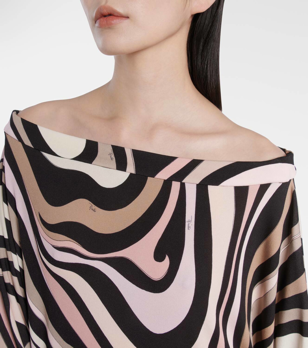 Pucci Marmo printed off-shoulder beach cover-up