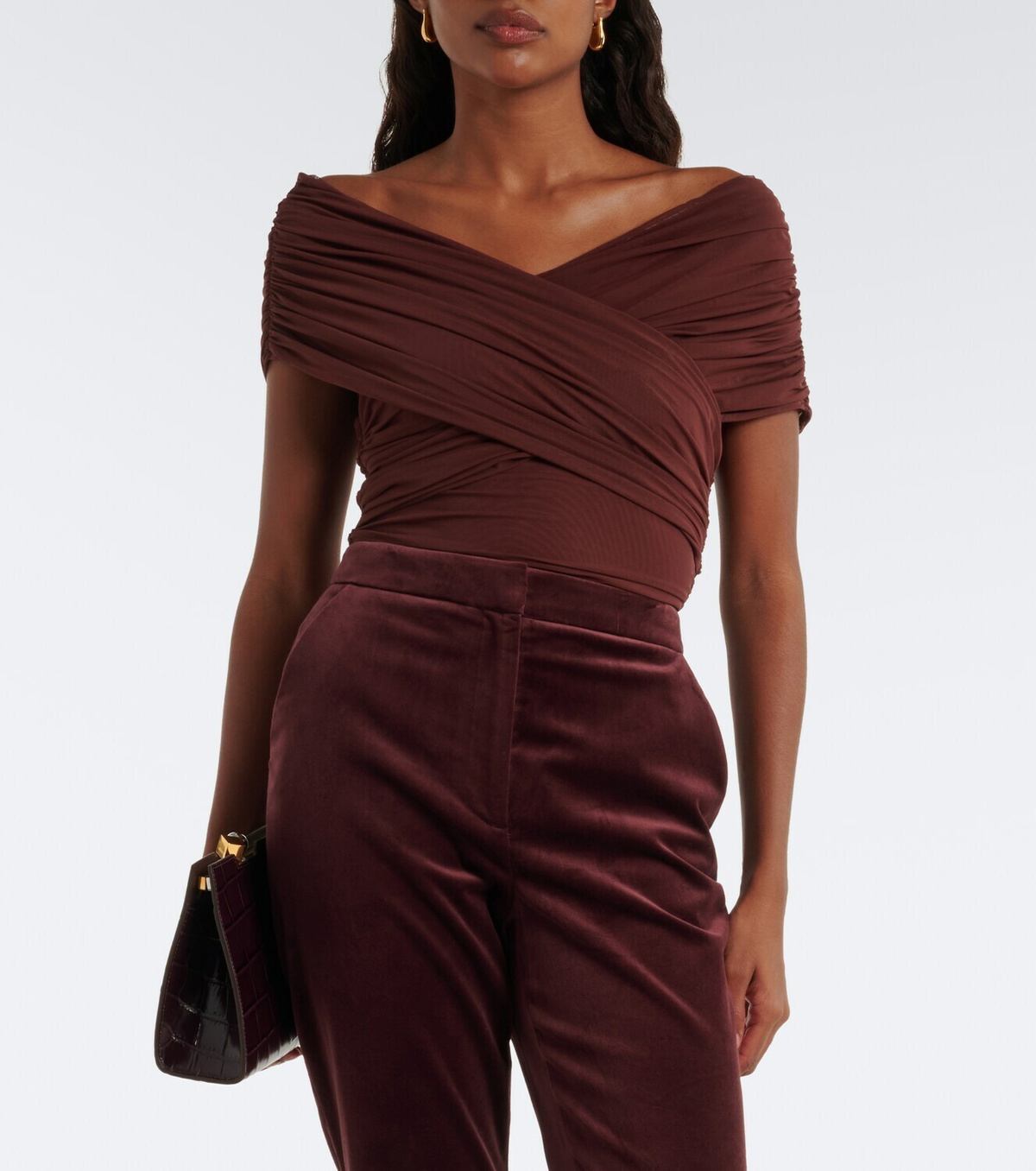 SIR Off-shoulder mesh bodysuit