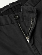 Incotex - Tapered Stretch-Cotton Twill Trousers - Black