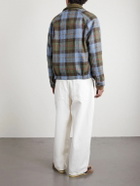 Golden Bear - Dunbar Leather-Trimmed Checked Wool Jacket - Green