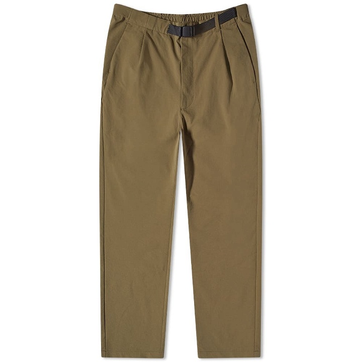 Photo: Goldwin Men's One Tuck Tapered Stretch Pant in Olive Green