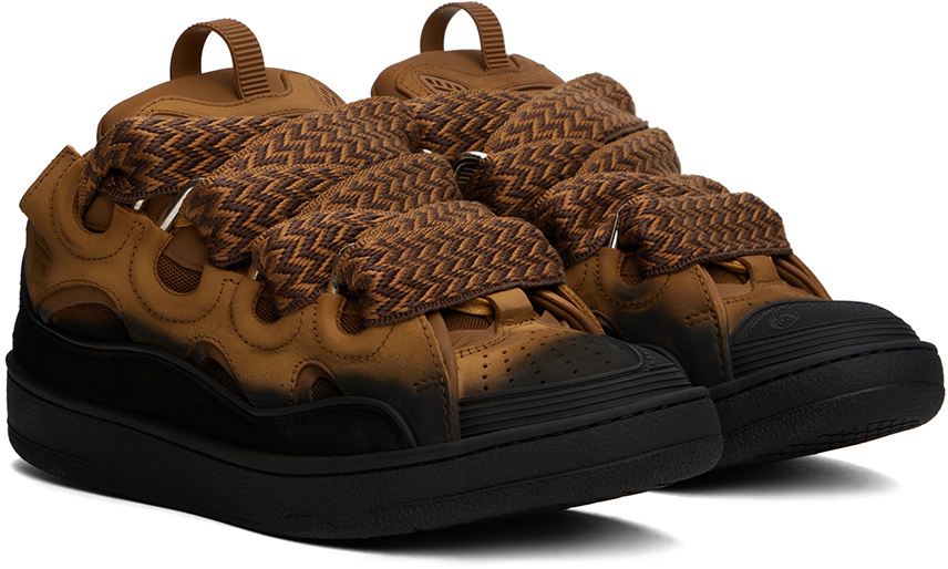 【関税込み】Lanvin SSENSE限定 タン＆ブラック Curb スニーカー SSENSE Exclusive Tan & Black Curb Sneakers by Lanvin on Sale