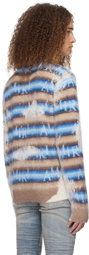 AMIRI Blue & Brown Staggered Striped Sweater
