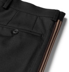 Fendi - Black Slim-Fit Webbing-Trimmed Tech-Twill Trousers - Black