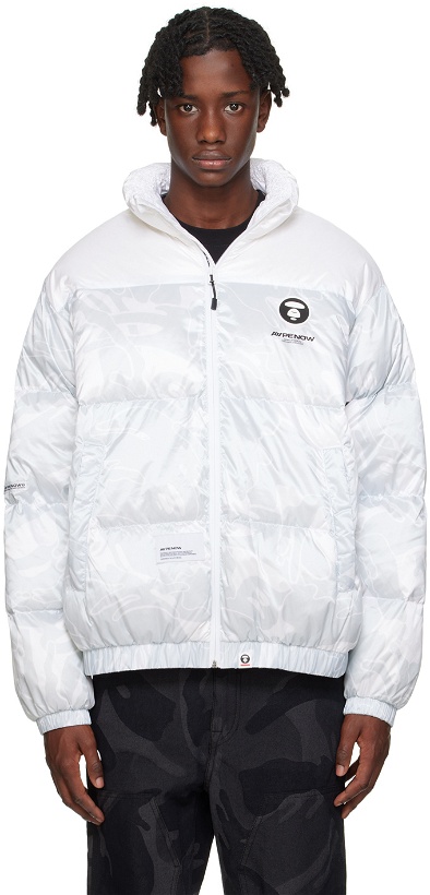 Photo: AAPE by A Bathing Ape Off-White Printed Down Jacket