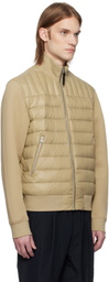 MACKAGE Beige Collin-R Nano Mixed Media Down Bomber Jacket