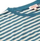 Armor Lux - Striped Cotton and Linen-Blend Jersey T-Shirt - Blue