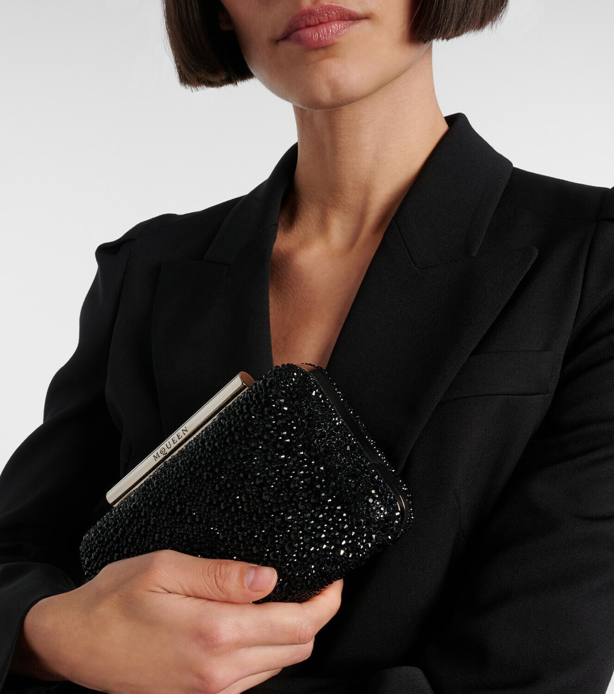 McQueen T-Bar Small embellished clutch