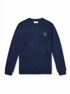 Oliver Spencer - Logo-Embroidered Cotton-Blend Terry Sweatshirt - Blue