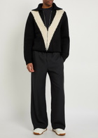 Valentino Garavani Logo-intarsia Wool Cardigan White