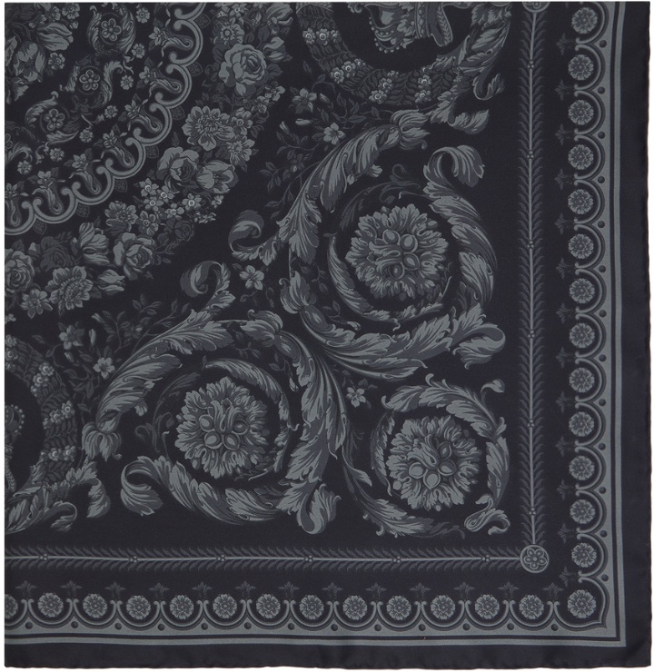 Photo: Versace Black Barocco Large Silk Scarf