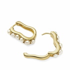 Missoma Women's Pearl Wave Hoop Earrings in Gold