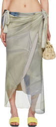 Serapis Green Draped Tarp Malong Maxi Skirt