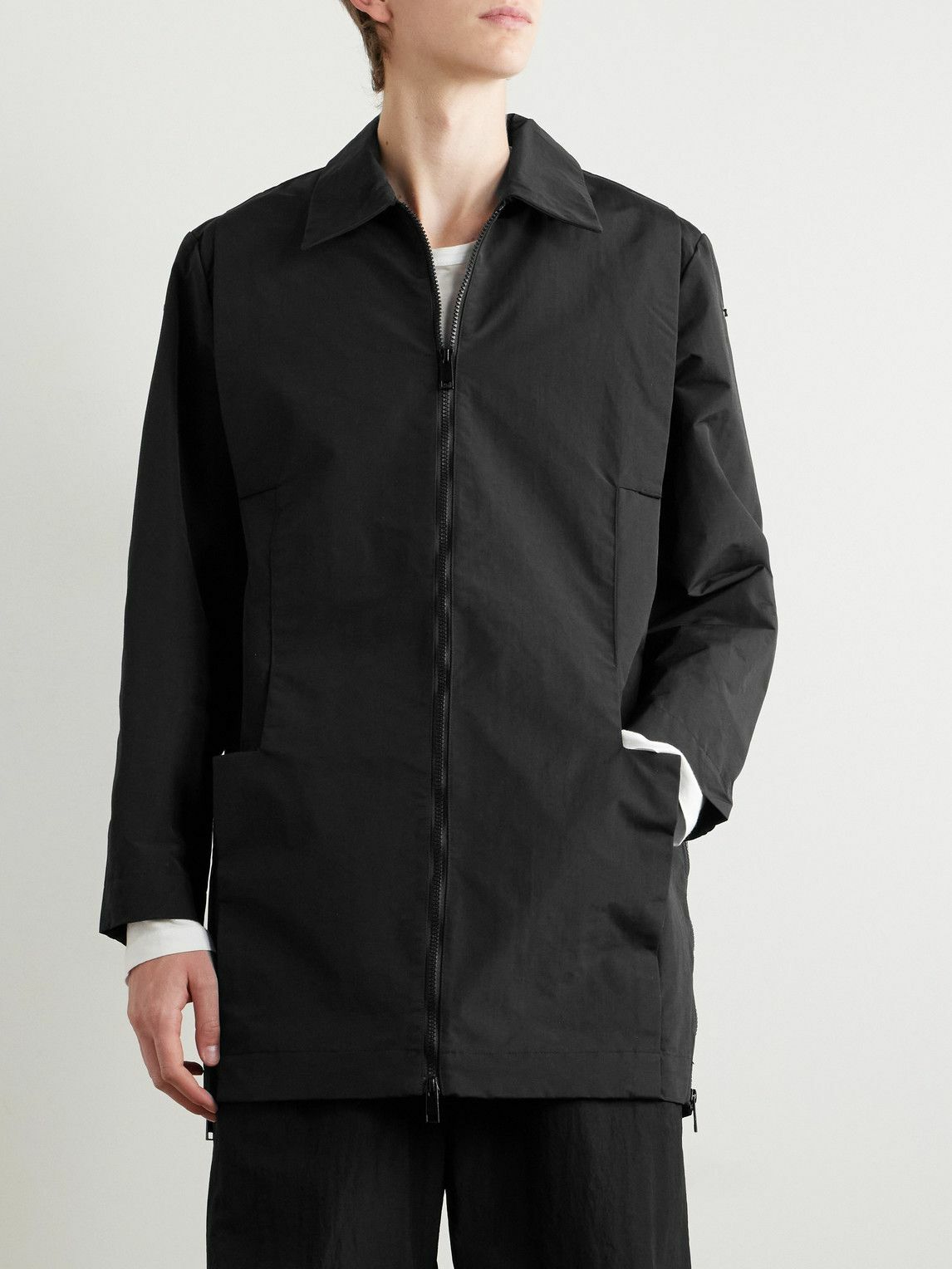 SAIF UD DEEN - Panelled Nylon Coat - Black
