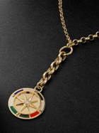 Foundrae - Internal Compass 18-Karat Gold, Enamel and Diamond Necklace