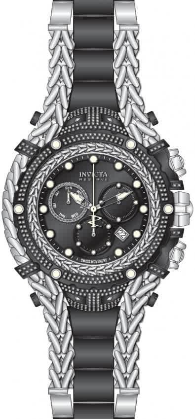 Invicta Gladiator Chronograph Quartz Diamond Black Dial Mens Watch 48419