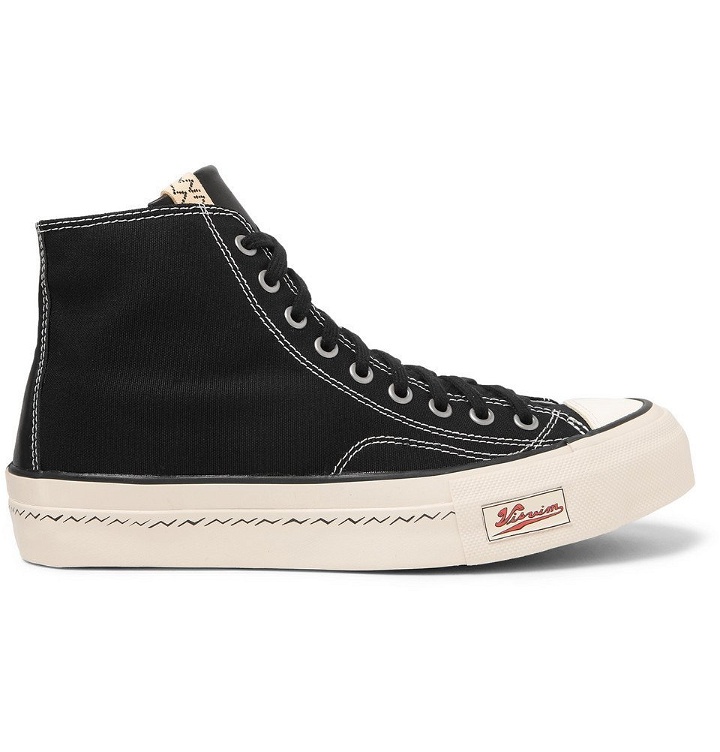 Photo: visvim - Skagway Leather-Trimmed Canvas High-Top Sneakers - Black