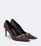 Gucci Donna GG canvas leather-trimmed pumps