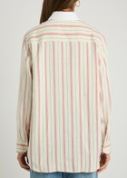 Bettter Linden Striped Silk-blend Shirt White