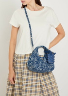 Ganni Hobo Mini Floral-jacquard Woven top Handle bag - Denim - One Size