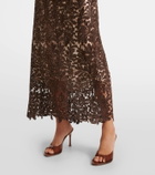 Jacques Wei Embellished floral lace maxi dress