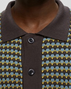 Awake Knit Crochet Short Sleeve Button Down Multi - Mens - Shortsleeves
