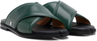 Maison Margiela Green Tabi Numbers Crossed Sandals