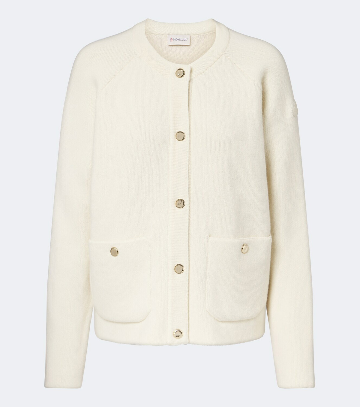 Moncler Wool, cotton, and cashmere-blend cardigan