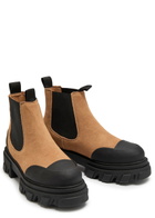 Ganni Panelled Suede Chelsea Boots Tan