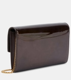 Saint Laurent Uptown patent leather wallet on chain