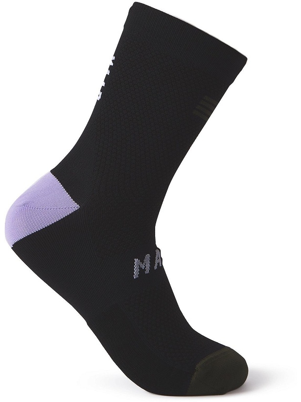 Photo: MAAP - Flag Colour-Block Stretch-Knit Cycling Socks - Black