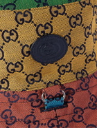 GUCCI - Reversible Leather-Trimmed Logo-Jacquard Cotton-Blend Canvas Bucket Hat - Multi