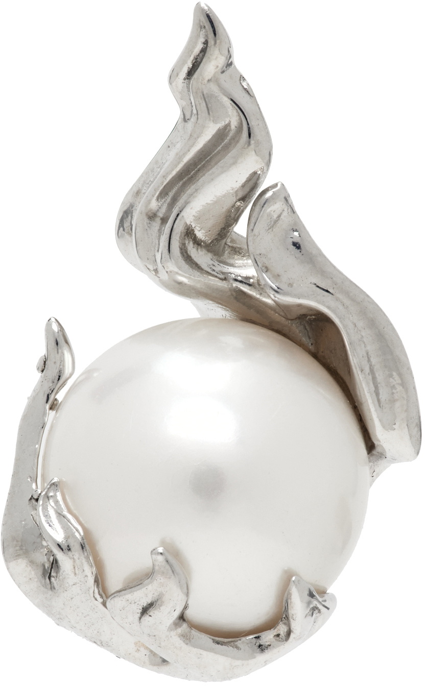Alan Crocetti Silver Pearl In Heat Earring