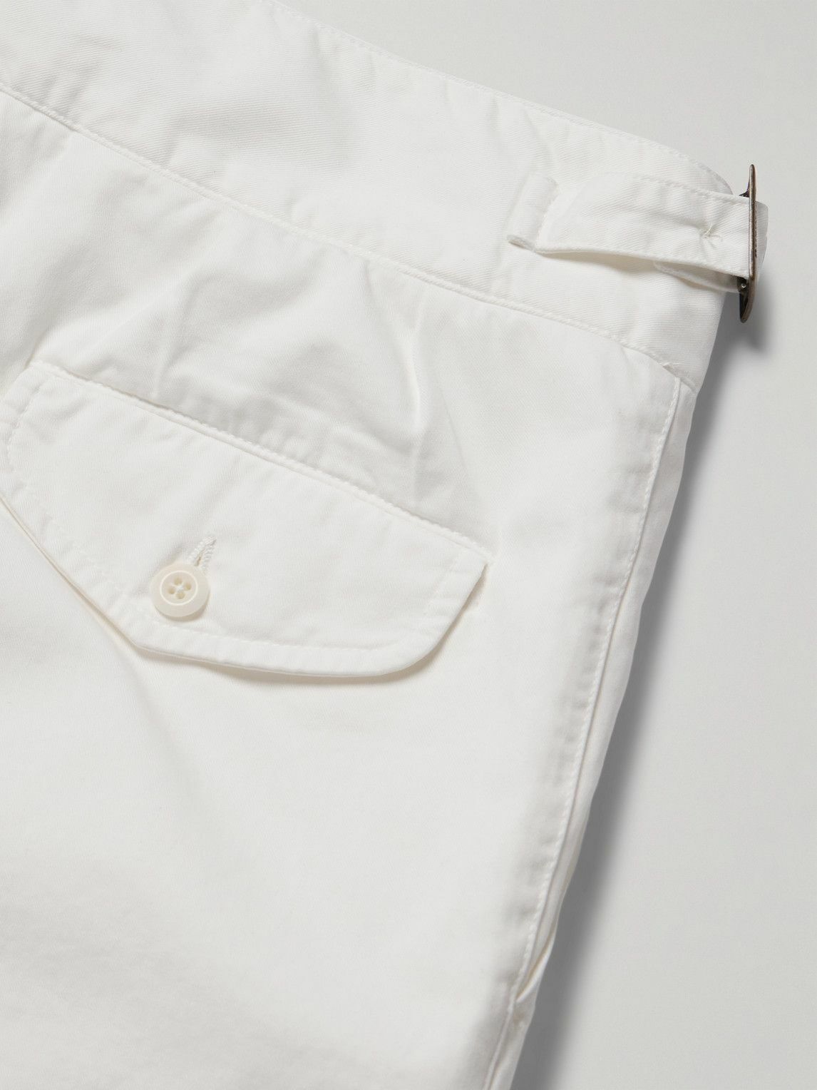 Rubinacci - Manny Straight-Leg Pleated Cotton-Twill Trousers - White